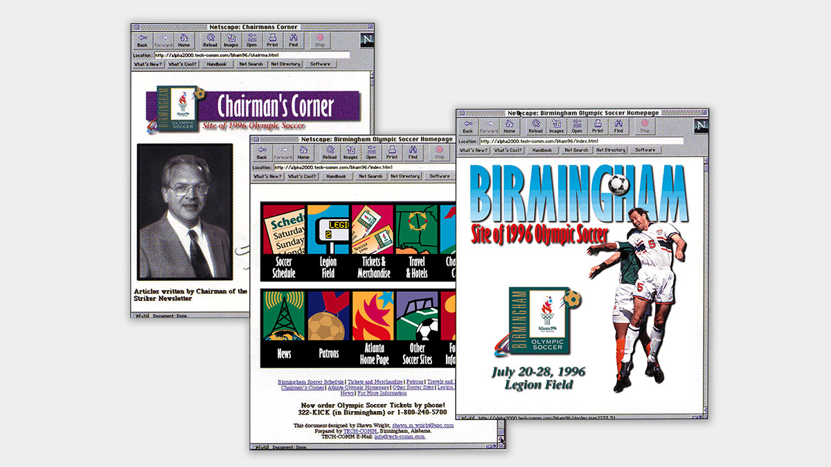 Birmingham Olympic Soccer Website 1995